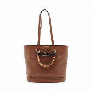 Gucci Bamboo Diana Leather Handbag Brown